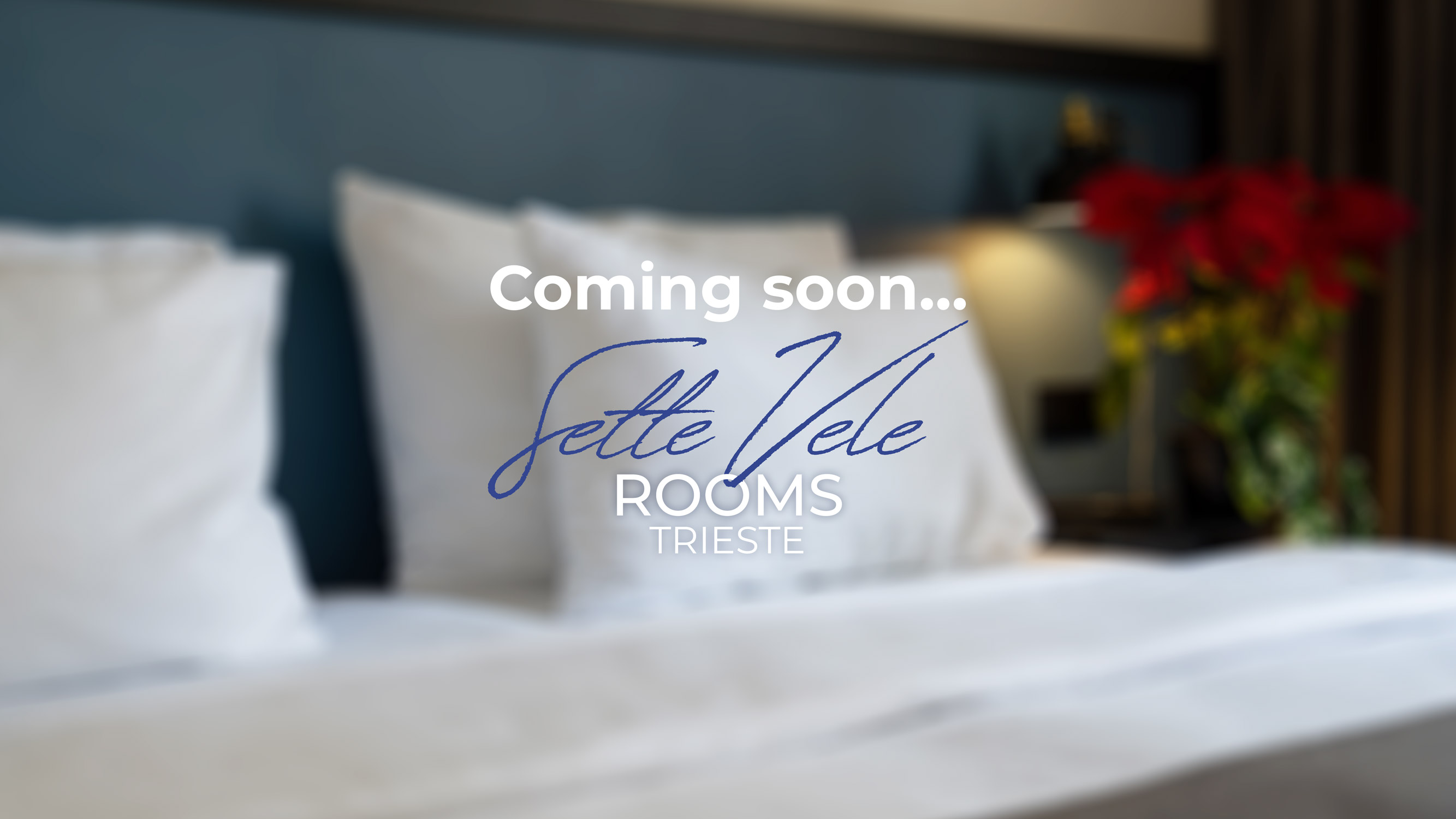 Sette Vele logo over a blurred image of a modern room interior