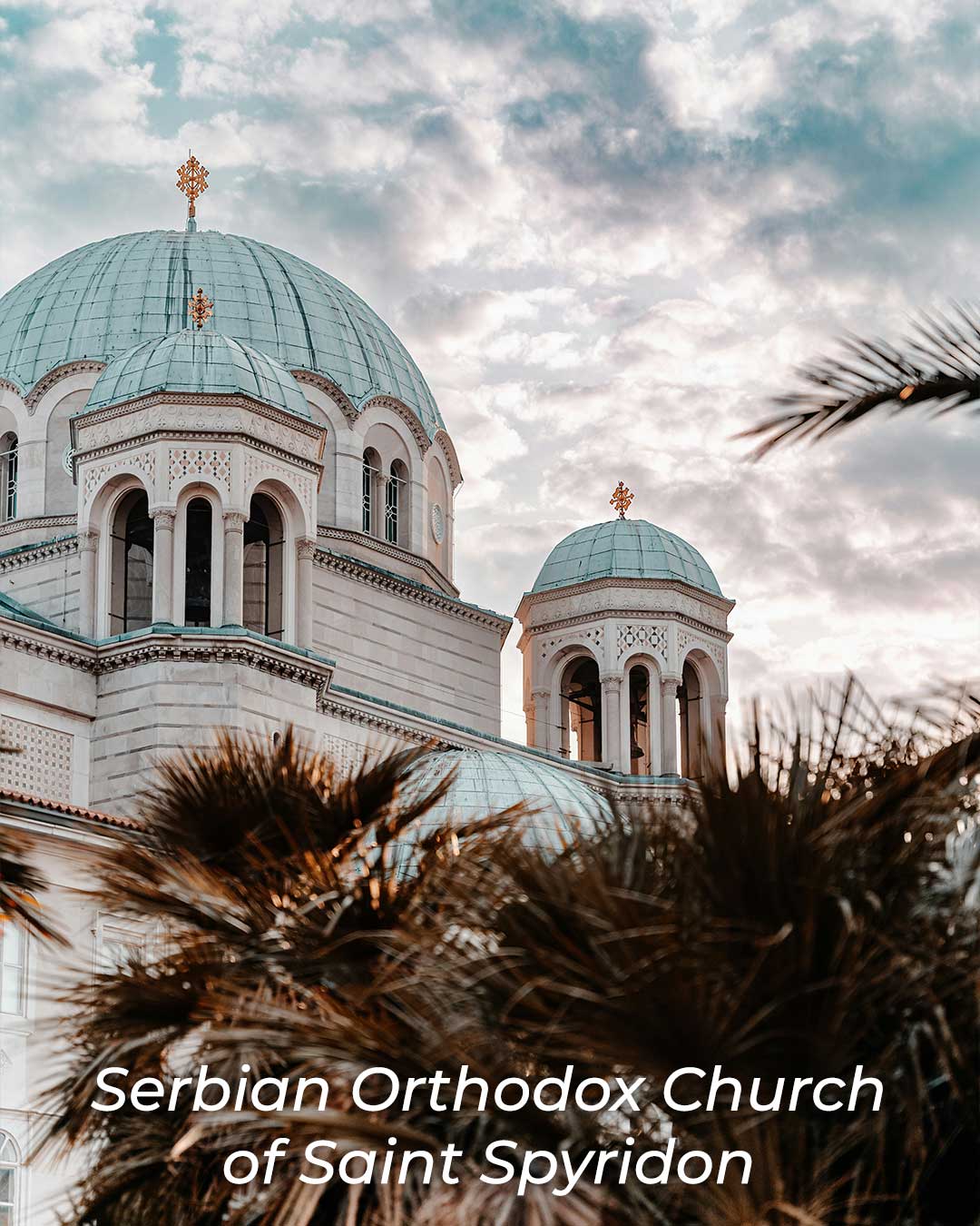 Serbian Orthodox Church of Saint Spyridon in Trieste, with its distinctive domes and ornate facade