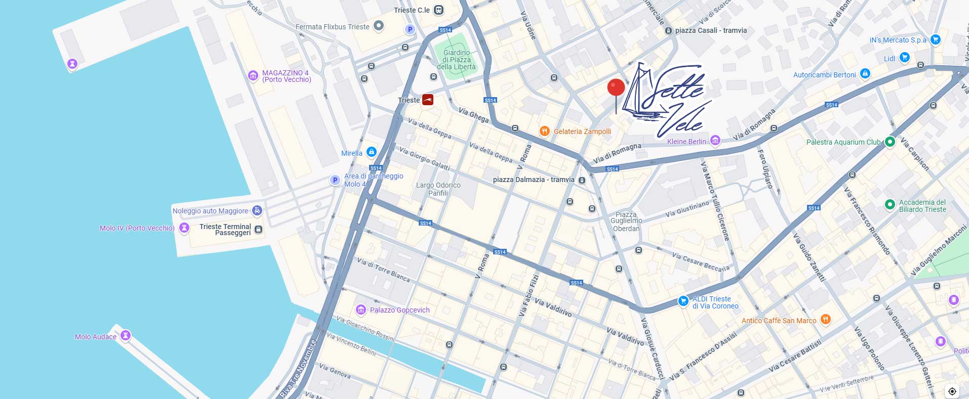 Map Location of sette vele rooms